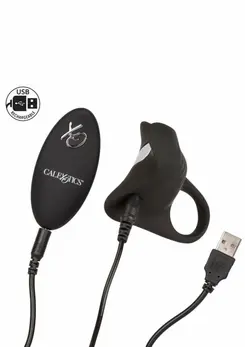 CalExotics Recharge Remote Pleasurizer Silicone Ring, USB, Black