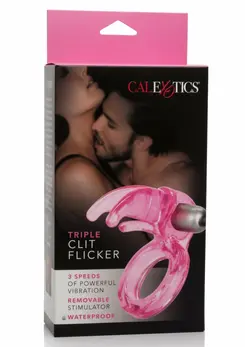 California Exotic Triple Clit Flicker Intimate Couples Ring Waterproof