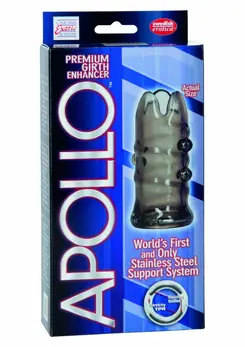 Apollo Premium Girth Enhancers - Stretchable Support Rings, Stainless Steel, Black