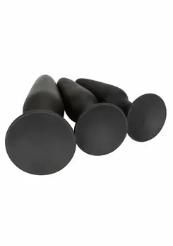 CalExotics Silicone Anal Trainer Kit - Graduated Flexible Set, Black