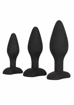 CalExotics Silicone Anal Exerciser Kit 3-Piece Graduated Set Black