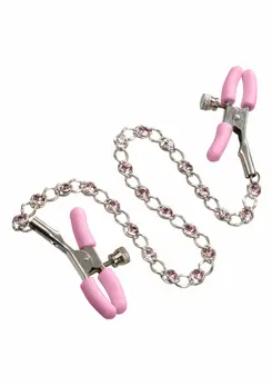 First Time Crystal Nipple Teasers Adjustable Silicone-Coated Set