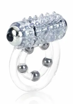 Maximus 4 Bead Intimate Support Ring with Vibrating Bullet, Waterproof