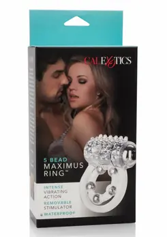 Maximus 4 Bead Intimate Support Ring with Vibrating Bullet, Waterproof