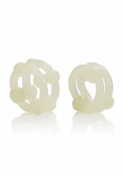Island Rings Double Stacker TPE Dual Support Ring with Beads Clear