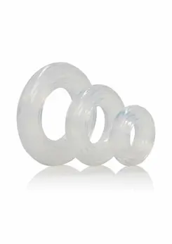 Premium Silicone Ring Set 3-Pack Transparent - Adjustable Sizes