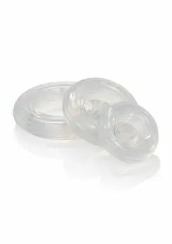Premium Silicone Ring Set 3-Pack Transparent - Adjustable Sizes