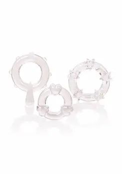 Magic C-Rings Set 3pcs TPR Stretchy Rings with Textured Surface
