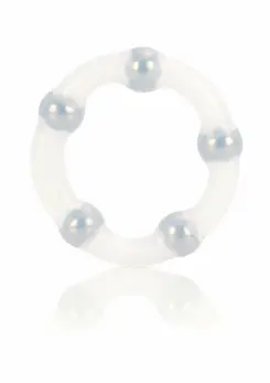 Metallic Bead Ring Silicone Performance Enhancer Flexible 5-Bead 716770026866