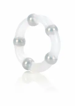 Metallic Bead Ring Silicone Performance Enhancer Flexible 5-Bead 716770026866