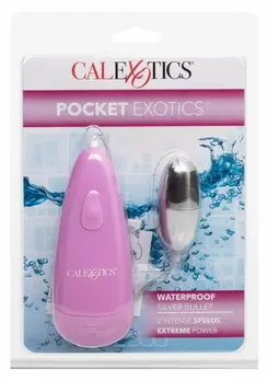 CalExotics Pocket Waterproof Bullet Silver Mini Massager 2-Speed