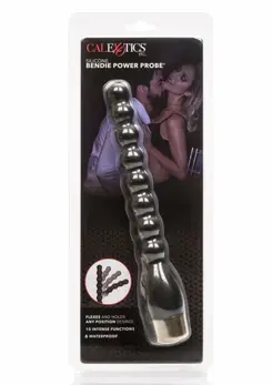 CalExotics Silicone Bendie Power Probe Flexible Beaded Massager Black