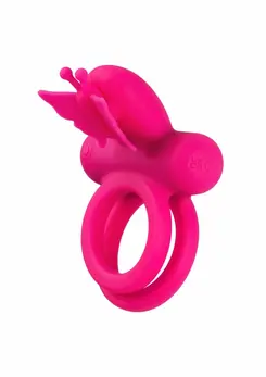 CalExotics Butterfly Dual Ring Silicone Rechargeable Intimate Enhancer