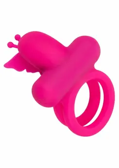 CalExotics Butterfly Dual Ring Silicone Rechargeable Intimate Enhancer