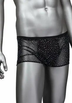 Radiance Boxer Briefs by Radiance - Mesh Design & Rhinestone Accents