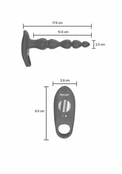 ToyJoy Elixer Vibrating Double Penetrator Flexible Beaded System Black