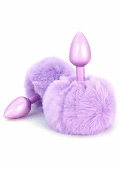 ToyJoy HAPPINESS Enchanting Bunnytail Aluminum Plug with Faux Fur Tail Silver