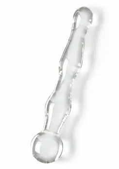 TOYJOY GLASS WORXX Sparkle Wand - Glass Intimate Massager, Wavy Design