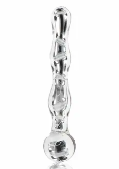 TOYJOY GLASS WORXX Sparkle Wand - Glass Intimate Massager, Wavy Design