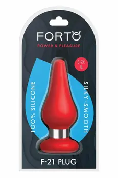 FORTO F-21 Tear Drop Large Intimate Plug Red Premium Silicone