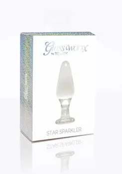 TOYJOY GLASS WORXX Star Sparkler - Glass Plug, Tapered, Clear