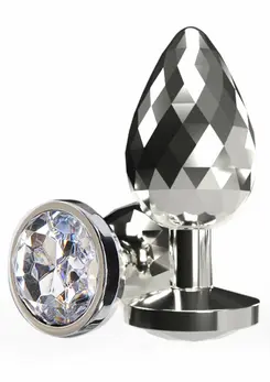 TOYJOY Disco Diamond Plug Large Aluminum Gem Base Silver
