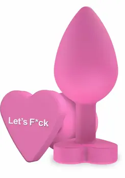 ToyJoy Booty Sweethearts Silicone Plug Heart Base Let's F*ck Black