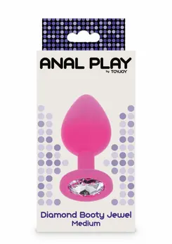 TOYJOY Diamond Booty Jewel Medium Silicone Plug with Gem Accent