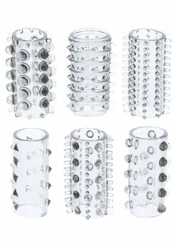 TOYJOY Power Sleeve Set 6pcs Flexible TPE Textured Rings Waterproof