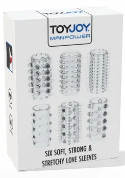 TOYJOY Power Sleeve Set 6pcs Flexible TPE Textured Rings Waterproof