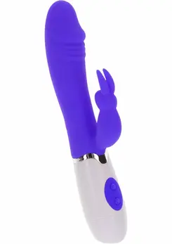 ToyJoy Funky Rabbit Vibrator 100% Silicone, 4 Modes, Vivid Colour, Splashproof