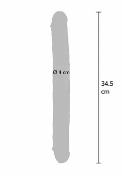 TOYJOY Get Real Clear Double Dong TPE 34.5 cm Transparent Model