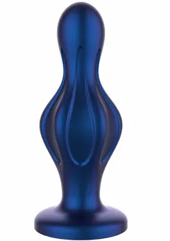TOYJOY The Batter Metal Blue Silicone Anal Plug, Tapered, Wide Base