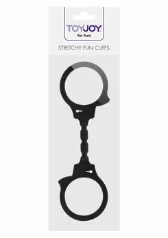 ToyJoy Stretchy Fun Cuffs Silicone Flexible Restraint System Black