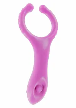 ToyJoy Vibrating Clit-Stim C-Ring by Dream Toys - Silicone, Textured, Black