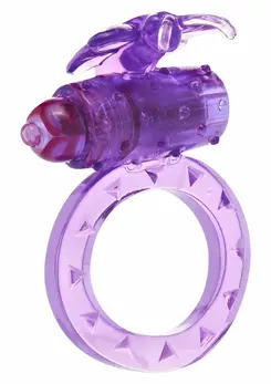 ToyJoy Flutter Ring Vibrating Silicone Intimate Device Black Adjustable