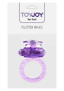 ToyJoy Flutter Ring Vibrating Silicone Intimate Device Black Adjustable