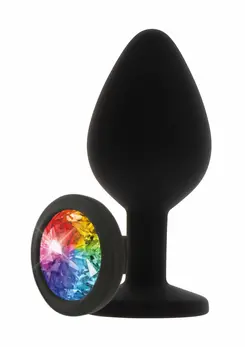 TOYJOY Rainbow Booty Jewel Small Silicone Plug with Multicolor Gem