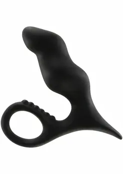 TOYJOY Bum Buster Silicone Anal Plug with Retrieval Loop Black