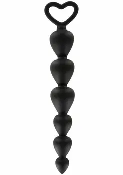 TOYJOY Bottom Beads Silicone Flexible Anal Chain 6 Beads Black