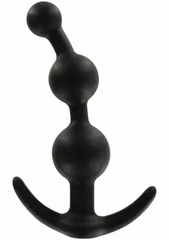 TOYJOY Sweet Sensation Silicone Beaded Plug with Flared Base Black