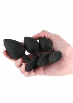 NS Novelties Renegade Triple Ace Kit Silicone Plug Set with Suction Base, 3 Sizes