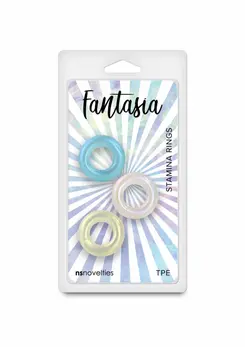 NS Novelties Fantasia Stamina Rings Set TPE Flexible Multi-Color Performance