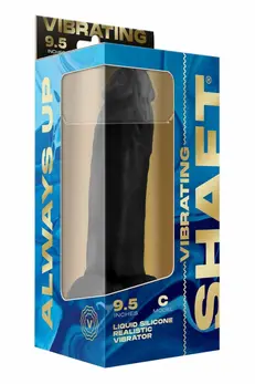 SHAFT Vibrating Model C 9.5 Inch Black FlexiSkin™ Silicone, Remote Control