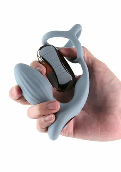 NS Novelties Renegade Pinnacle Silicone Plug with Remote & Ring, Rechargeable Black