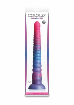 NS Novelties Colours Stacked 12 Inch Silicone Model, Tri-Color, Satin Finish