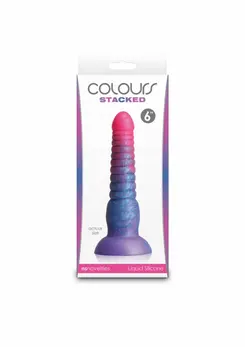 NS Novelties Colours Stacked 6 inch Silicone Model, Tri-Color, Satin Surface