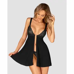 Obsessive Elianes Babydoll Black - Elegant Lace Lingerie Set