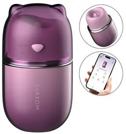 SVAKOM Klitty Dusty Lavender Lay-On Device with Suction & Licking Modes