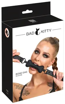 Bad Kitty Dog Bone Silicone Gag - Adjustable Strap, 12 cm